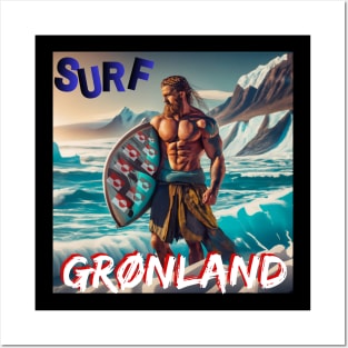Surfers T-Shirt SURF GRØNLAND BERSERKER STYLE Viking Funny Mug Posters and Art